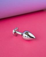 Bejewelled Heart Metal Butt Plug Detail