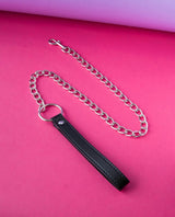 leather leash with chain