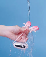 Lovense Gemini is a IPX6 Splashproof nipple clamp vibrator.