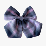 Plaid bow tie with purple and blue pattern