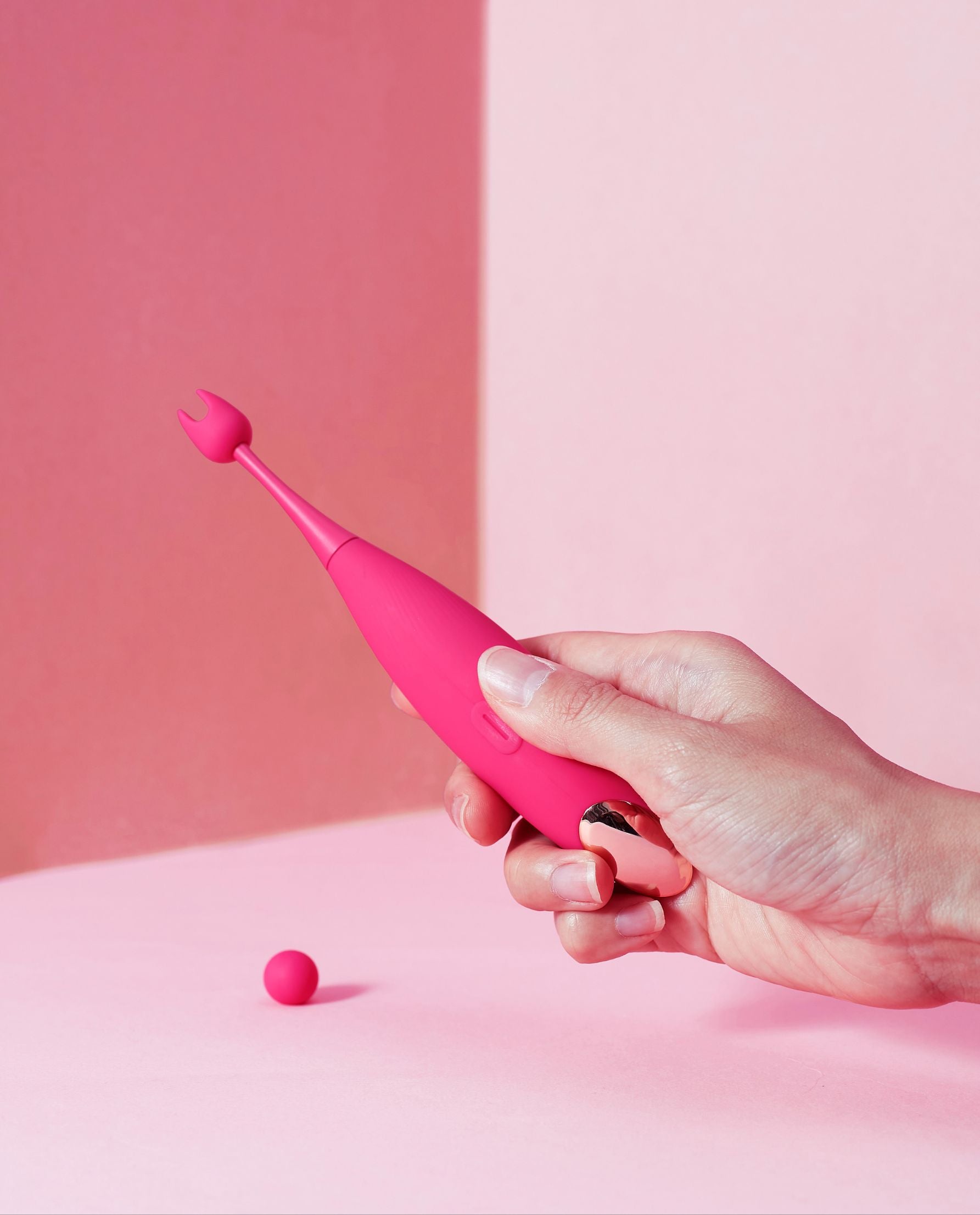 hand holding electra vibrating tickler lifestyle