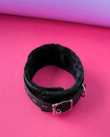 furry leather collar