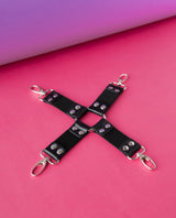 leather hogtie for furry leather wrist cuffs and ankle cuffs