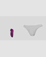 Lovense Ferri wearable vibrator clipped onto underwear using magnetic panty clip for secure, discreet use for public play.