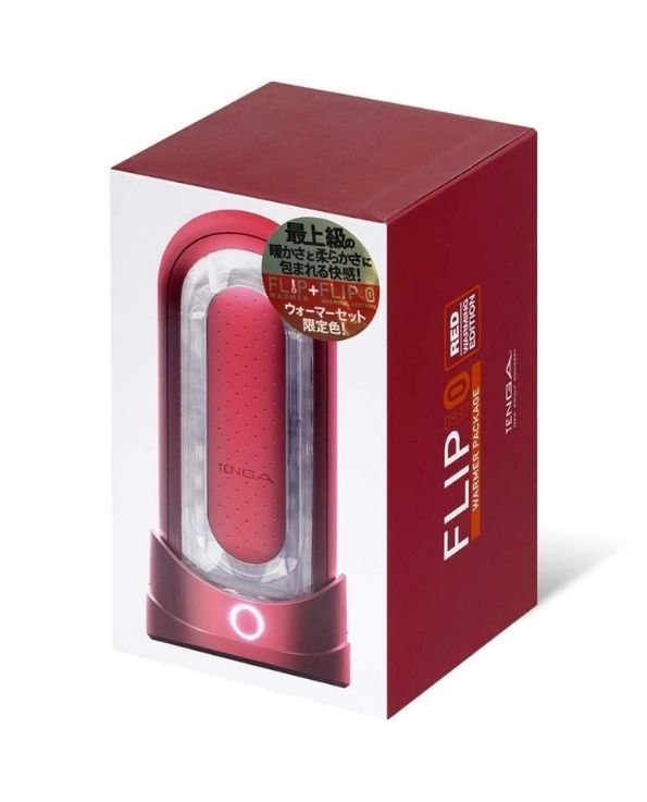 Tenga Flip Zero Red Warming Male Masturbator packaging box