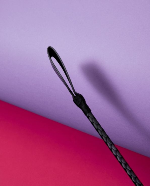 Black Leather Giddy Up Riding Crop, BDSM, roleplay, handy loop