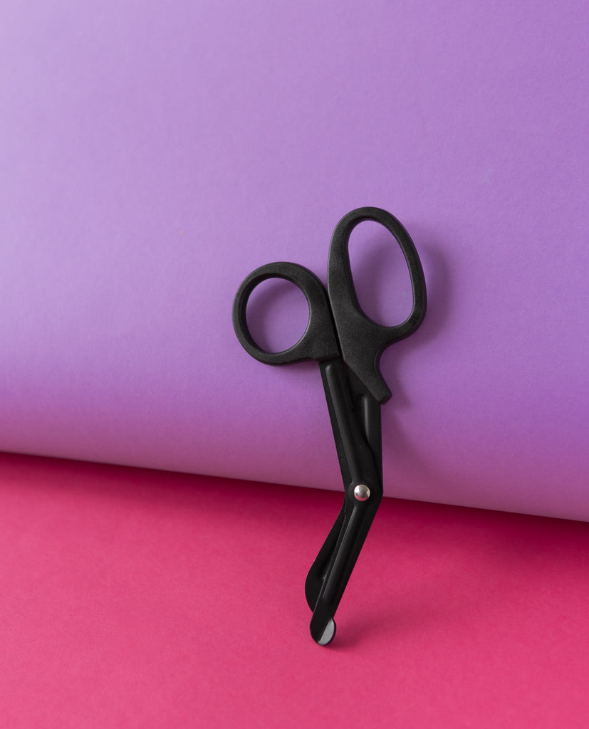 Black steel bondage scissors rounded tip