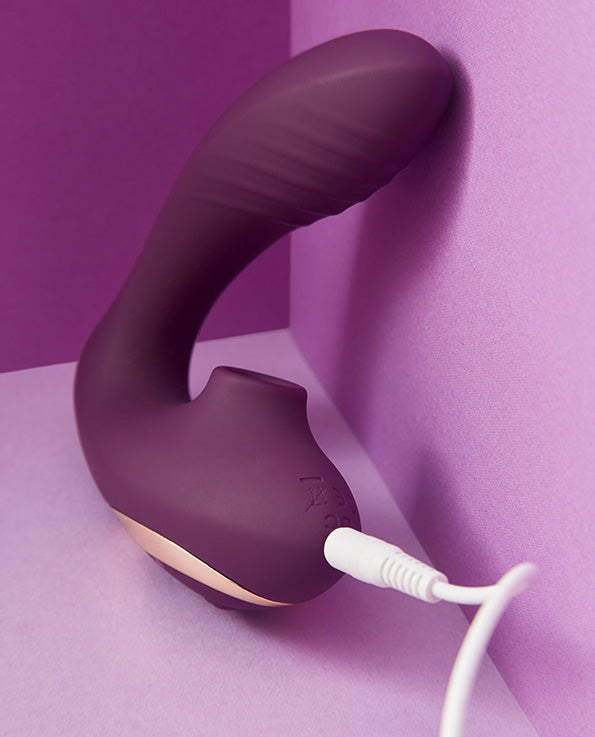 Euphoria Clit Sucker & Vibrating Dildo with charging cable