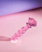 Pink Rosie glass bubble dildo