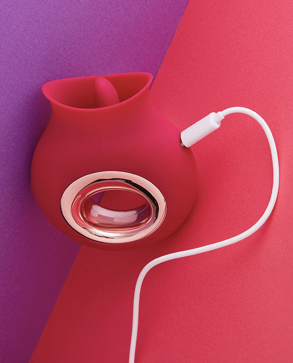 Pink Venus Licking Vibrator with charging cable