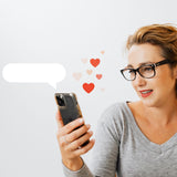 woman looking at phone
