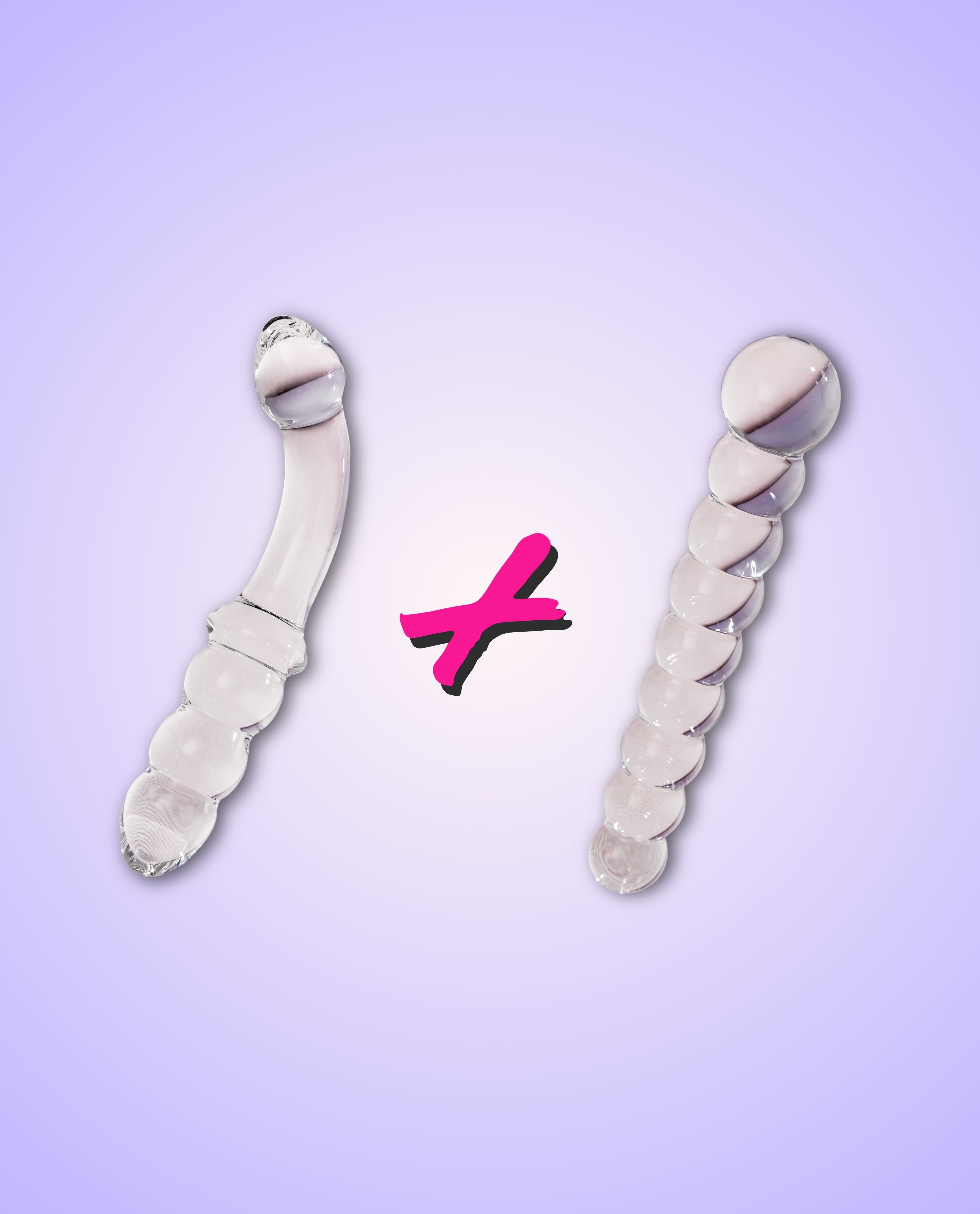 Hedonist Clear Glass G-Spot & P-Spot Pleasure Dildo Bundle Hedonist Clear Glass G-Spot & P-Spot Pleasure Dildo Bundle