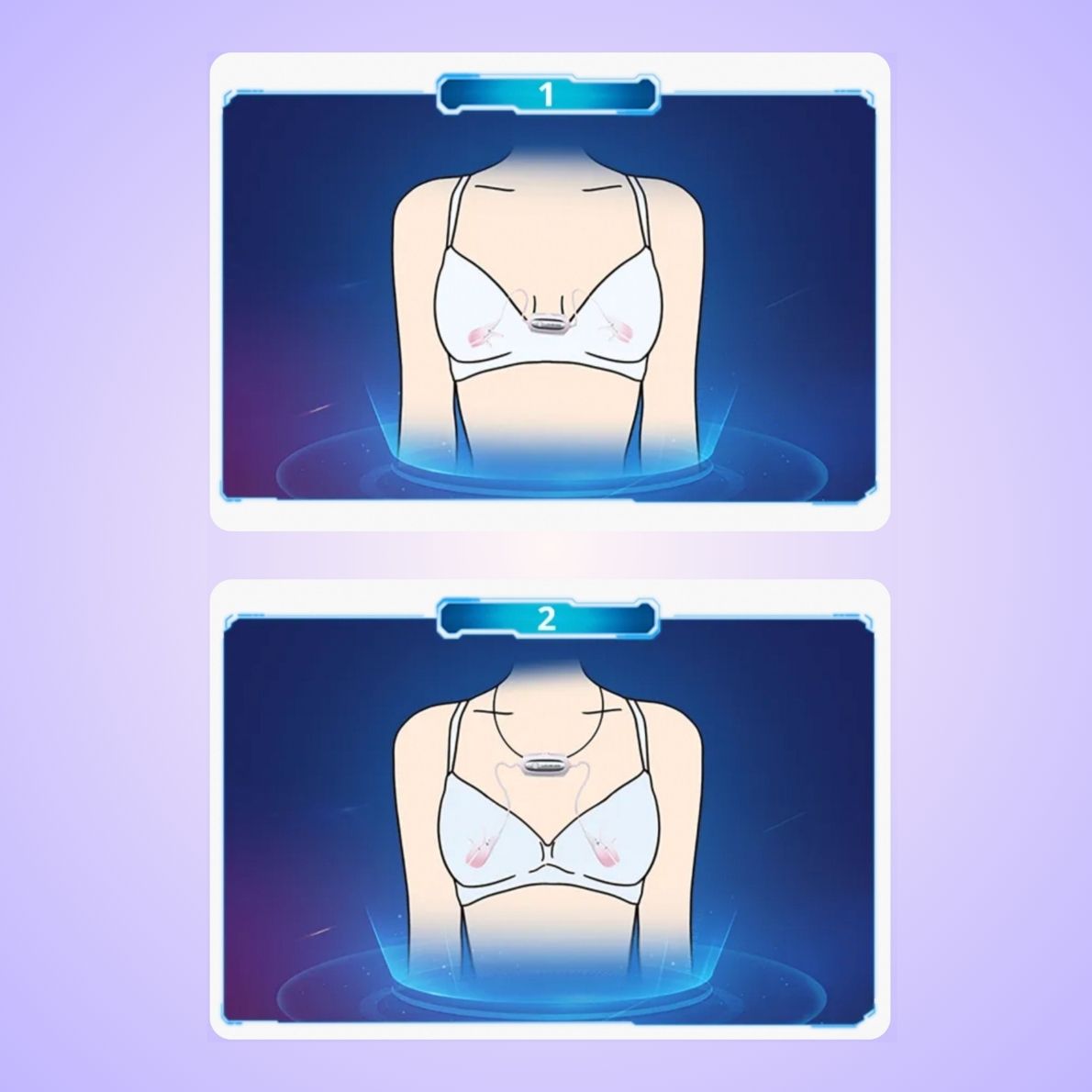 An illustration showing how to clip on Lovense Gemini nipple vibrators using the adjustable screw clamps