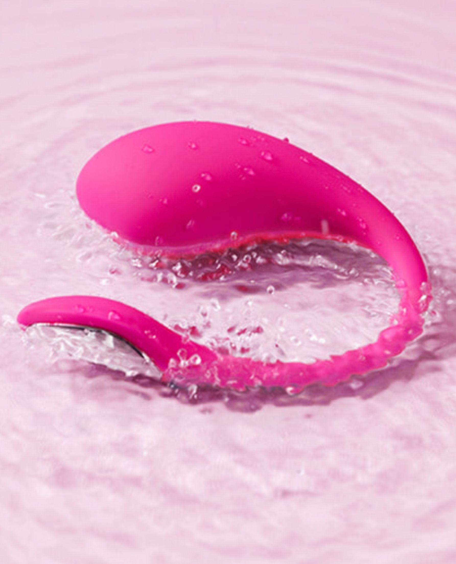 Lush 4 app controlled egg vibrator submerged in water.
