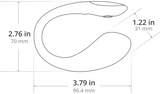 Measurement chart of a Lovense Lush mini with dimensions labeled in inches and millimeters.