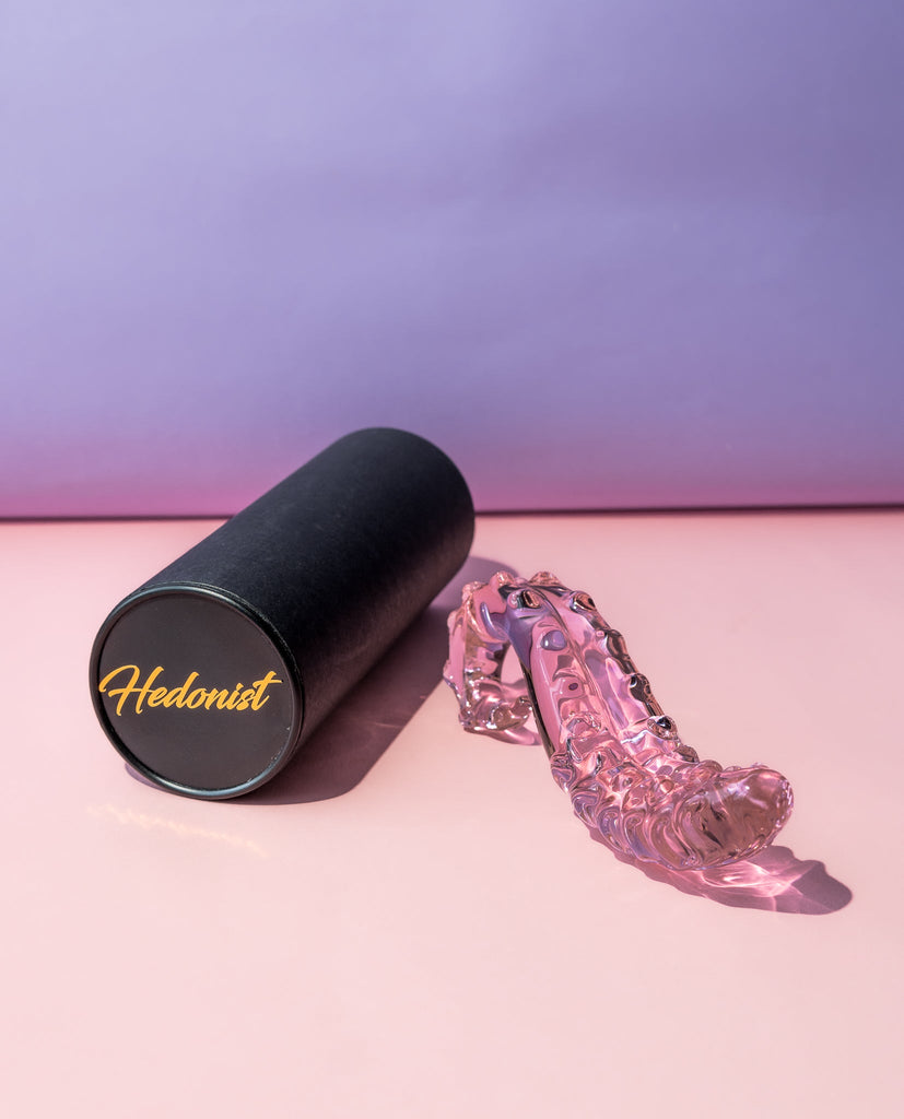 succubus glass dildo with black box