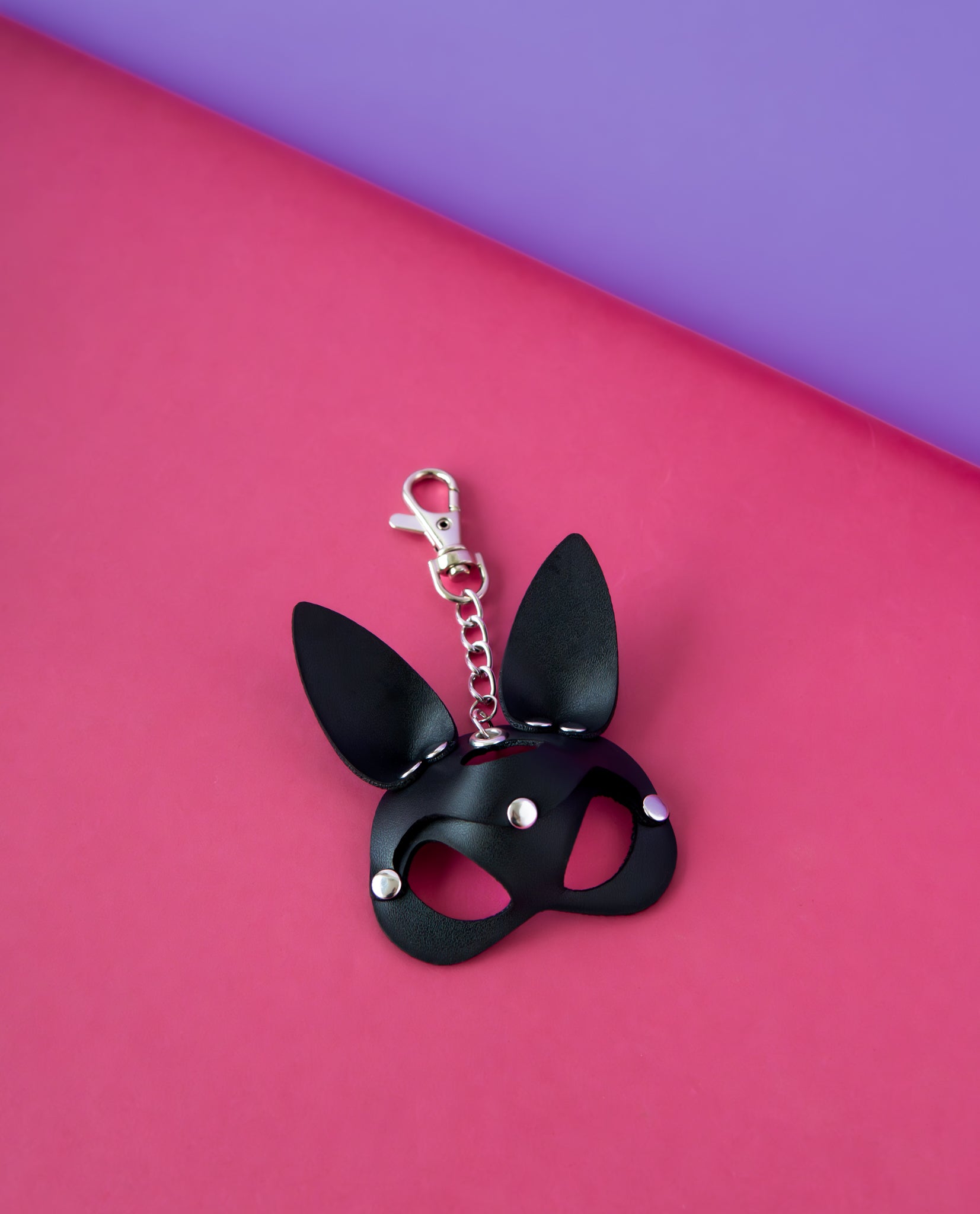 bdsm bunny mask keychain front