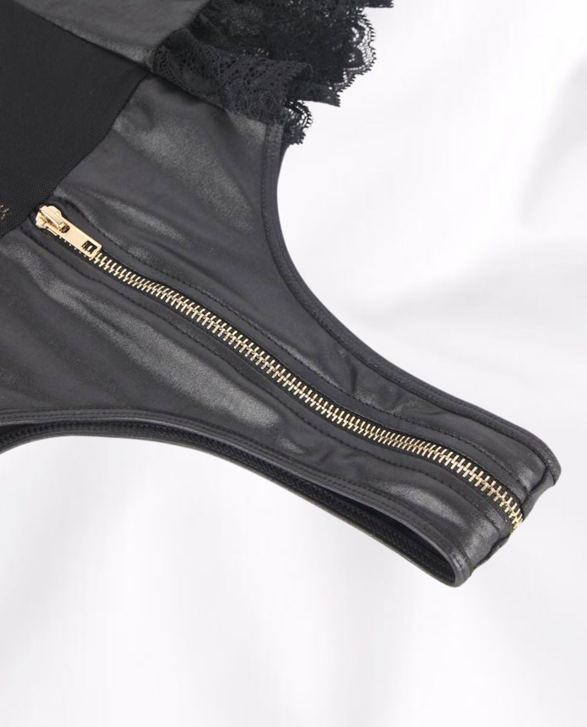 bellatrix teddy lingerie with gold zipper 
