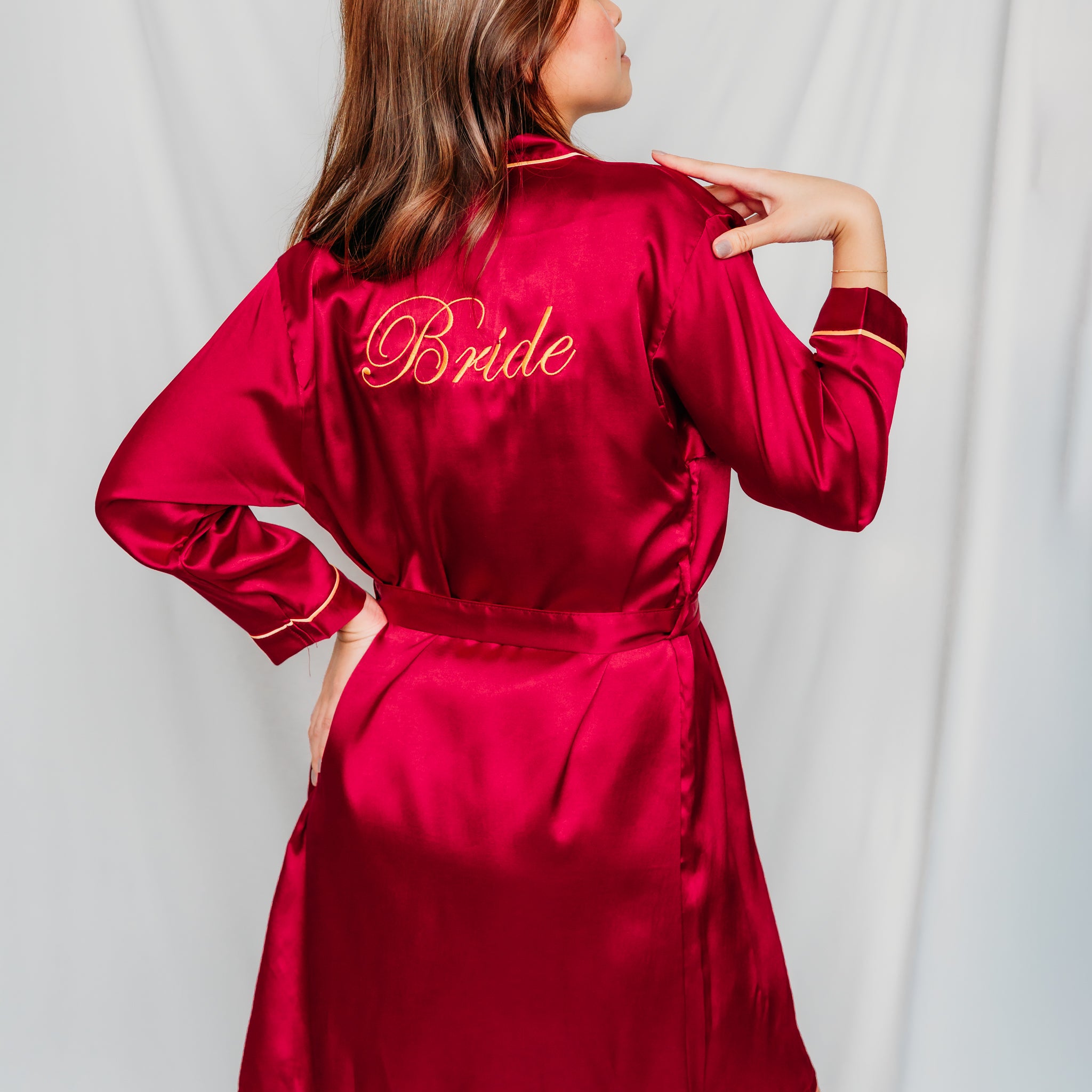satin bride robe