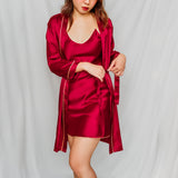 satin bride robe with slip