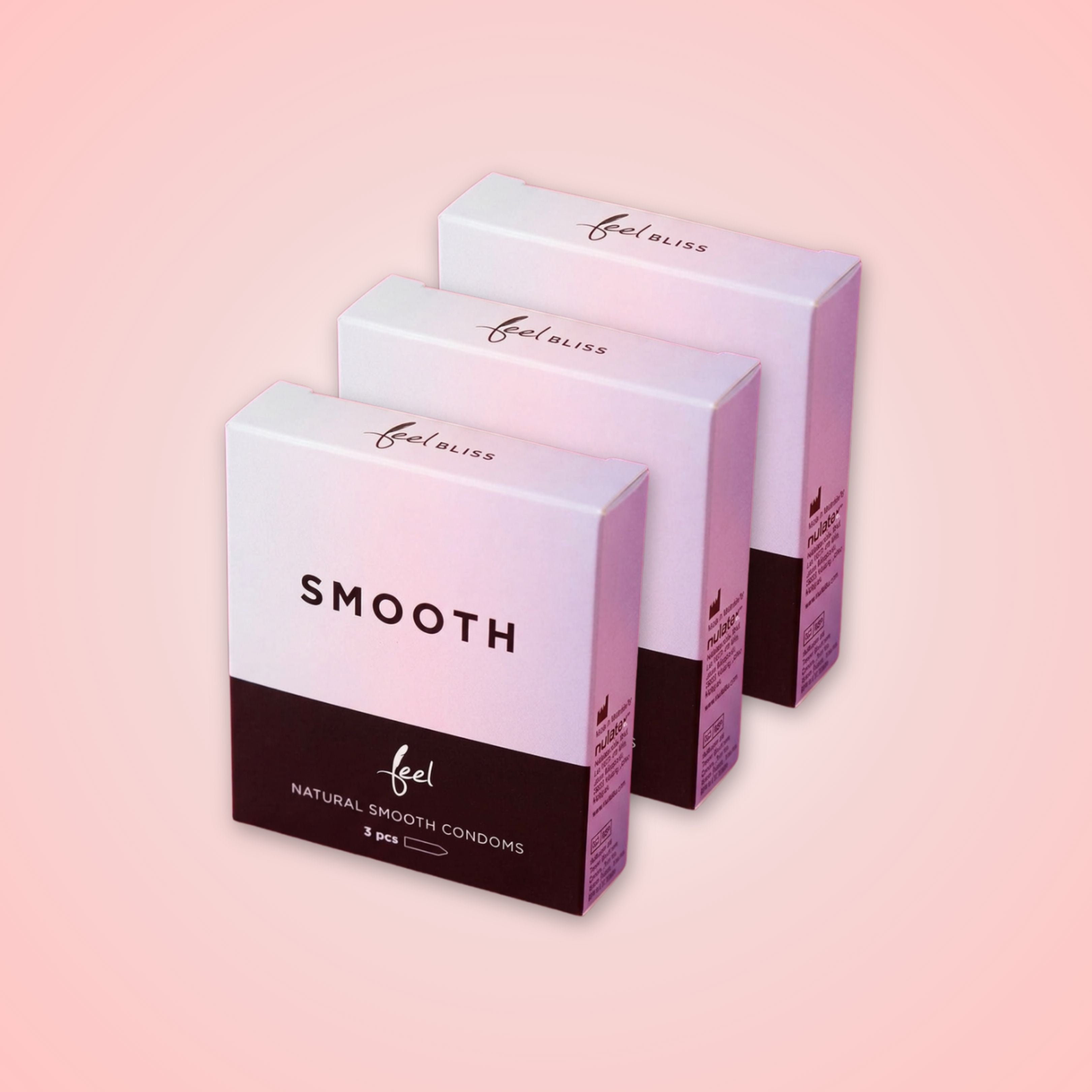 Feel Condoms Smooth (Strawberry Flavoured) Multipack Bundle