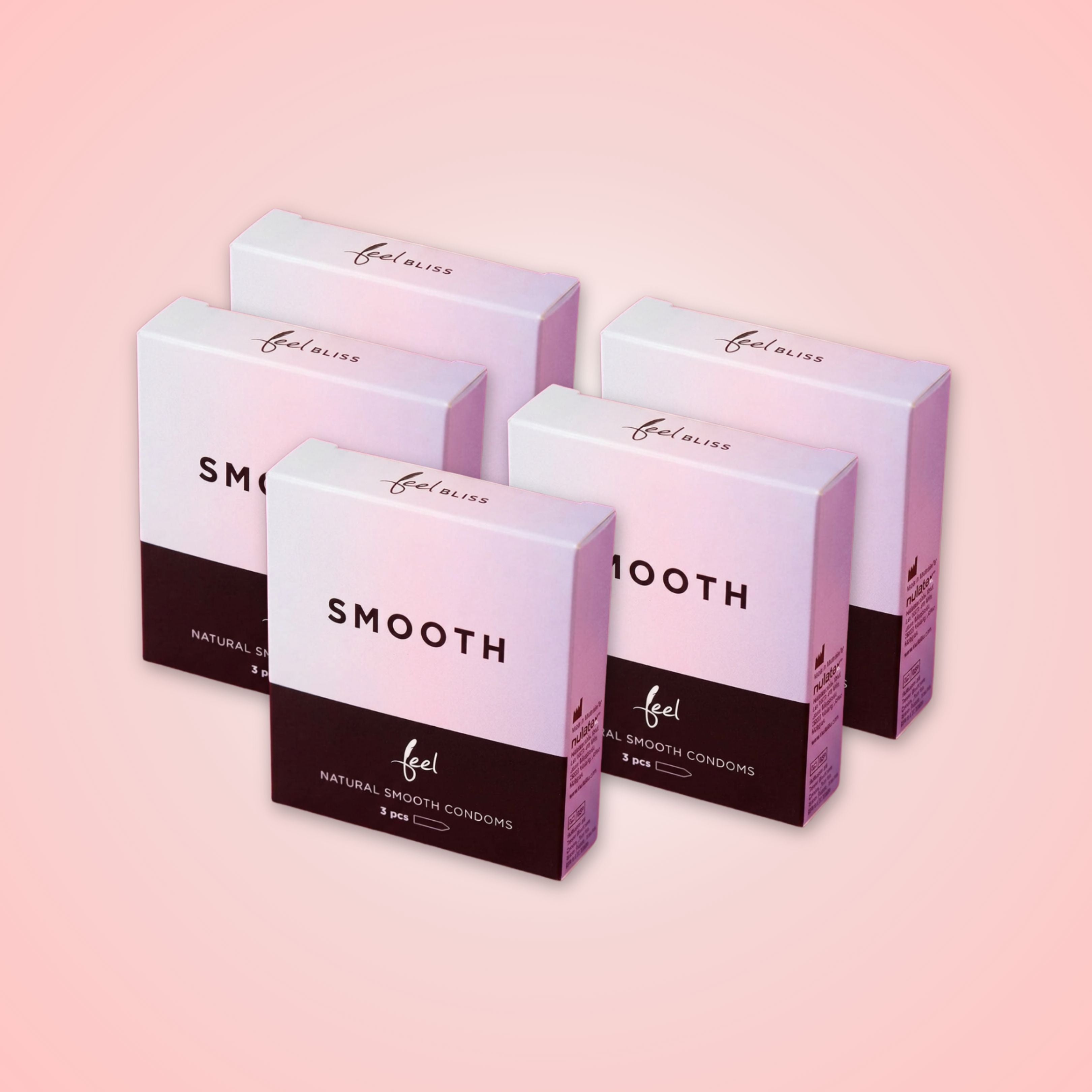 Feel Condoms Smooth (Strawberry Flavoured) Multipack Bundle