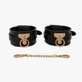luxe ankle cuffs with gold chain