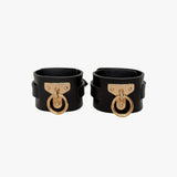 Hedonist Luxe Bondage Wrist Cuffs in Real Leather