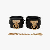 luxe wrist cuffs with gold chain