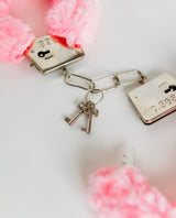 Keychain with lock and key charms