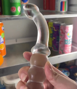 Featuring Hedonist's Crystal Glass G-spot Dildo