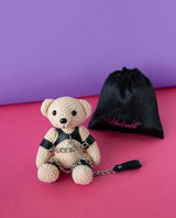 punish me bear keychain wiht hedonist black satin pouch