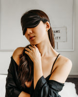 Black satin eye mask for the bedroom