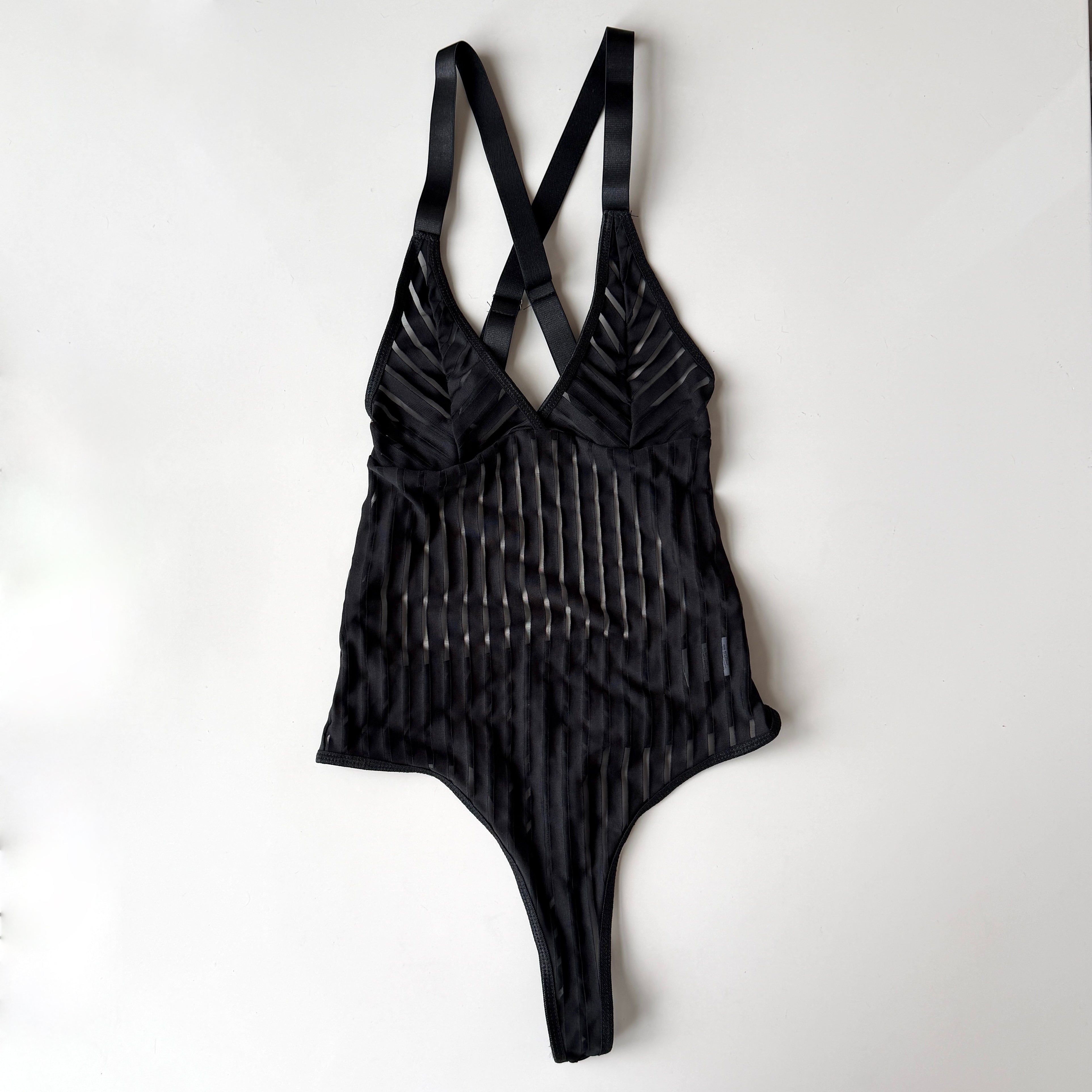 Tara black bodysuit non-crotchless