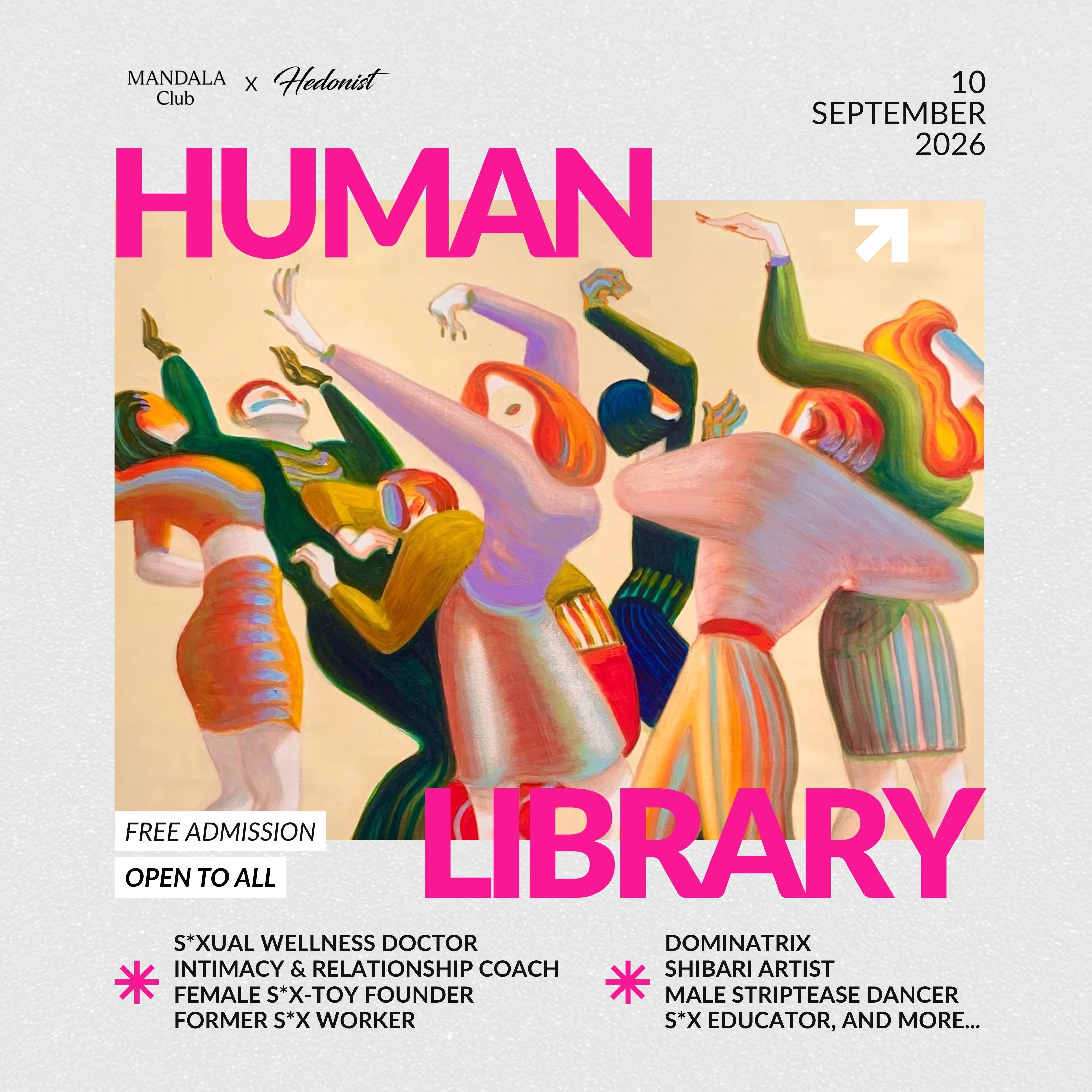 mandala club x hedonist - the hedonist human library event