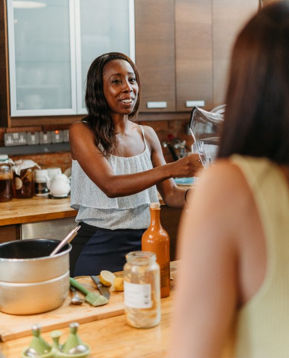 woman preparing food in kitchen