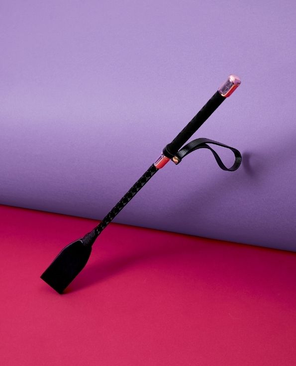 Black Leather Giddy Up Riding Crop, BDSM, roleplay