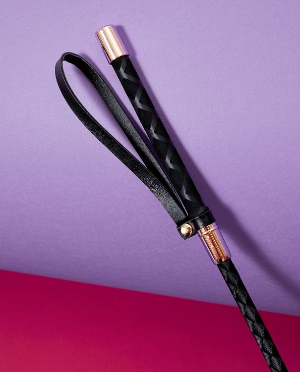Black Leather Giddy Up Riding Crop, BDSM, roleplay, handy loop