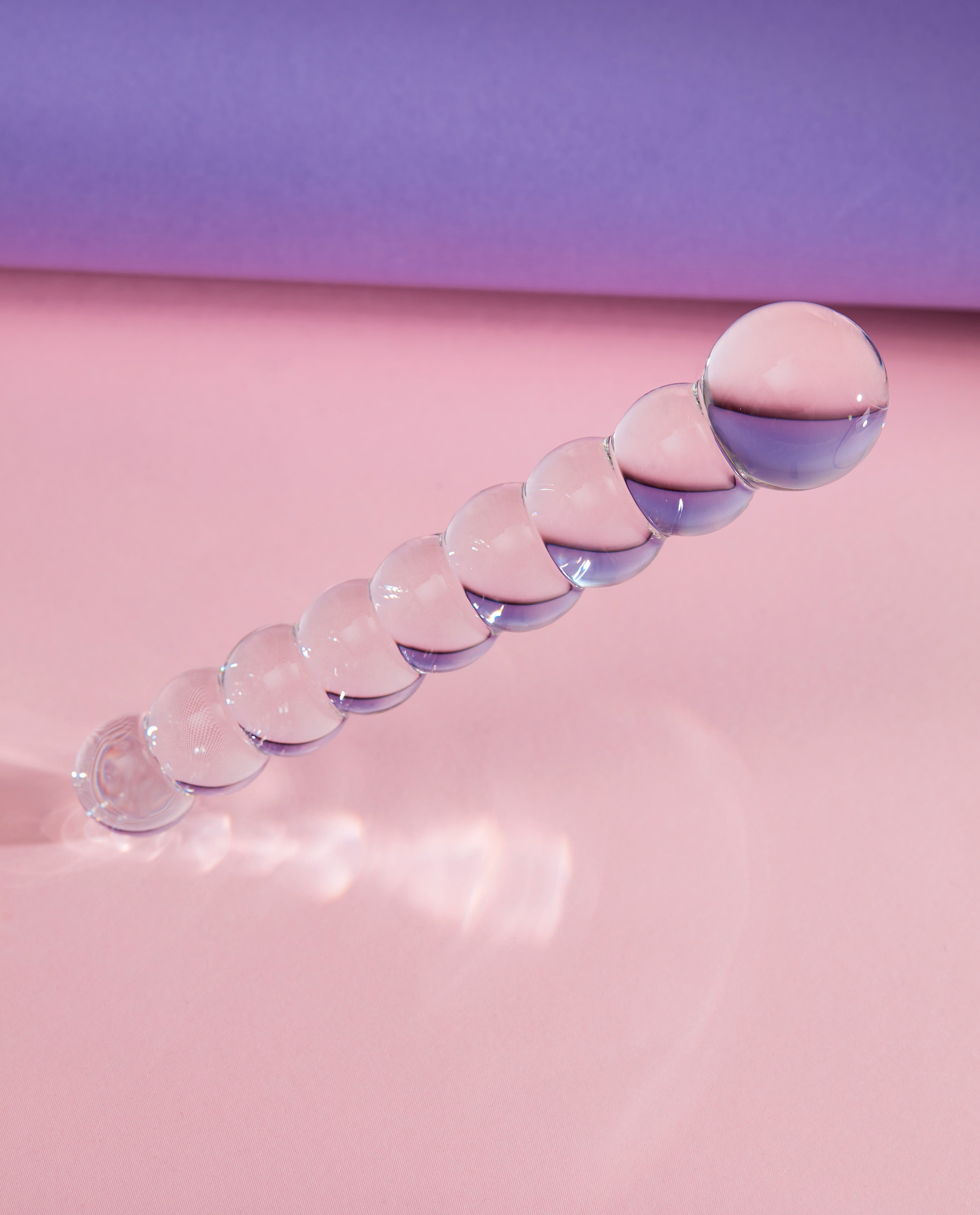 Transparent bubble wand glass dildo