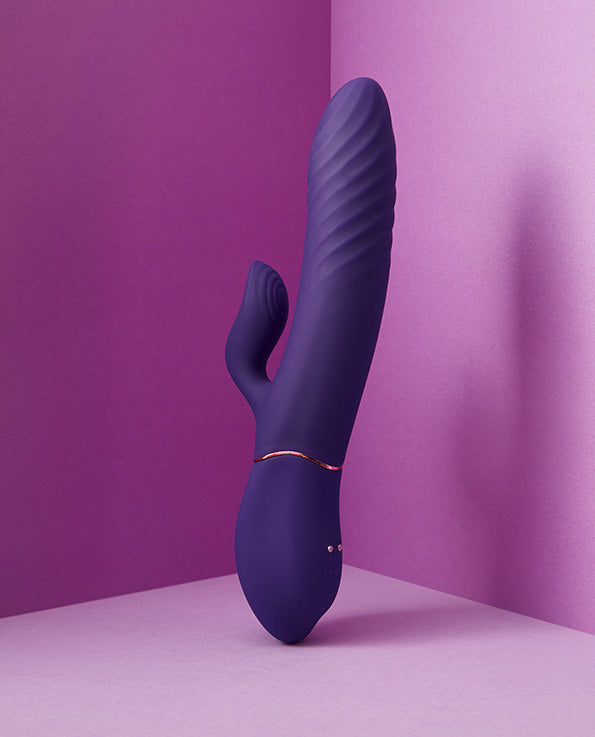 Purple Silicone Godiva Rabbit Thruster Vibrating Dildo