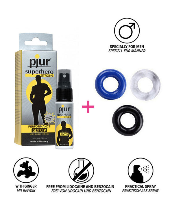 jelly cock rings and pjur performance spray