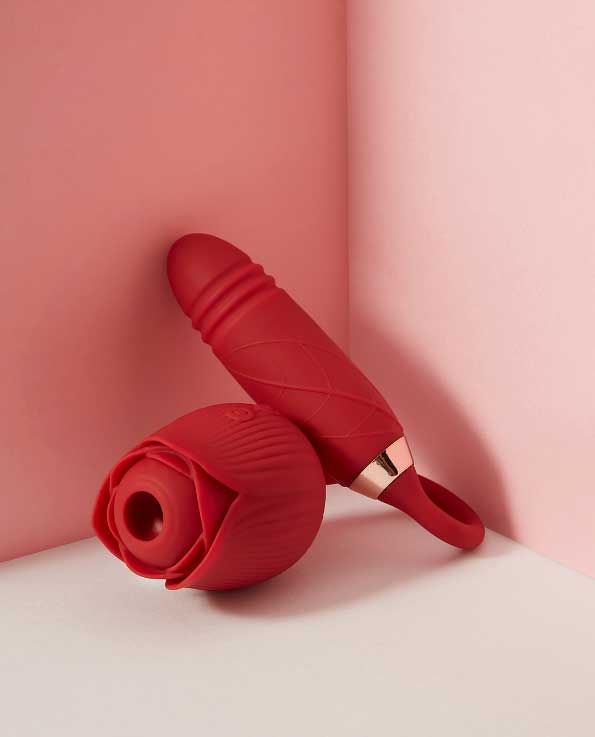 Dolce Vita Rose Clit Sucking Thrusting Vibrator