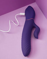 Purple Silicone Godiva Rabbit Thruster Vibrating Dildo with charging cable