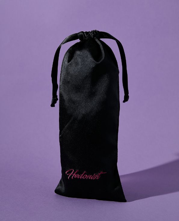 black Hedonist long drawstring satin pouch